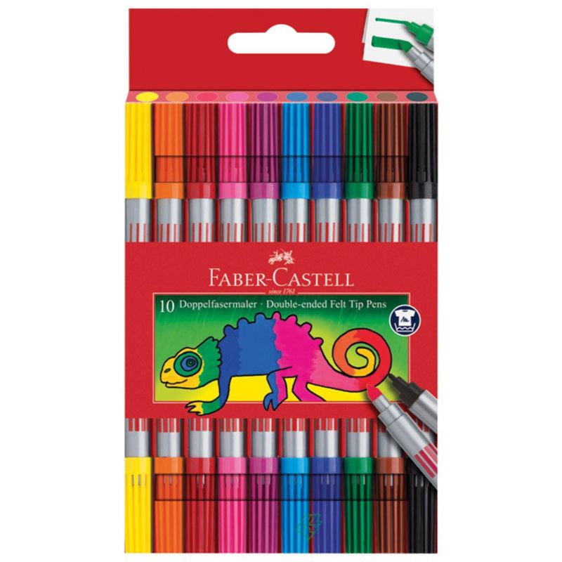 Flomasteri školski Faber-Castell obostrani - 10 boja