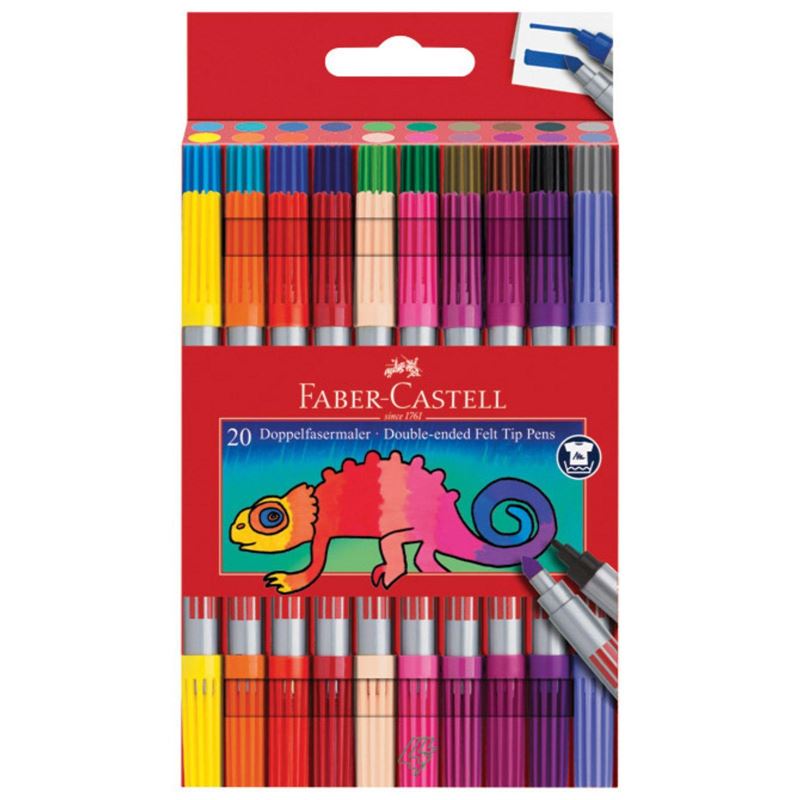 Flomasteri školski obostrani Faber-Castell - 20 boja
