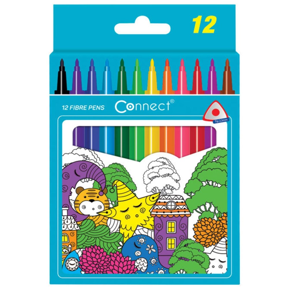 Flomasteri školski trokutasti Connect - 12 boja