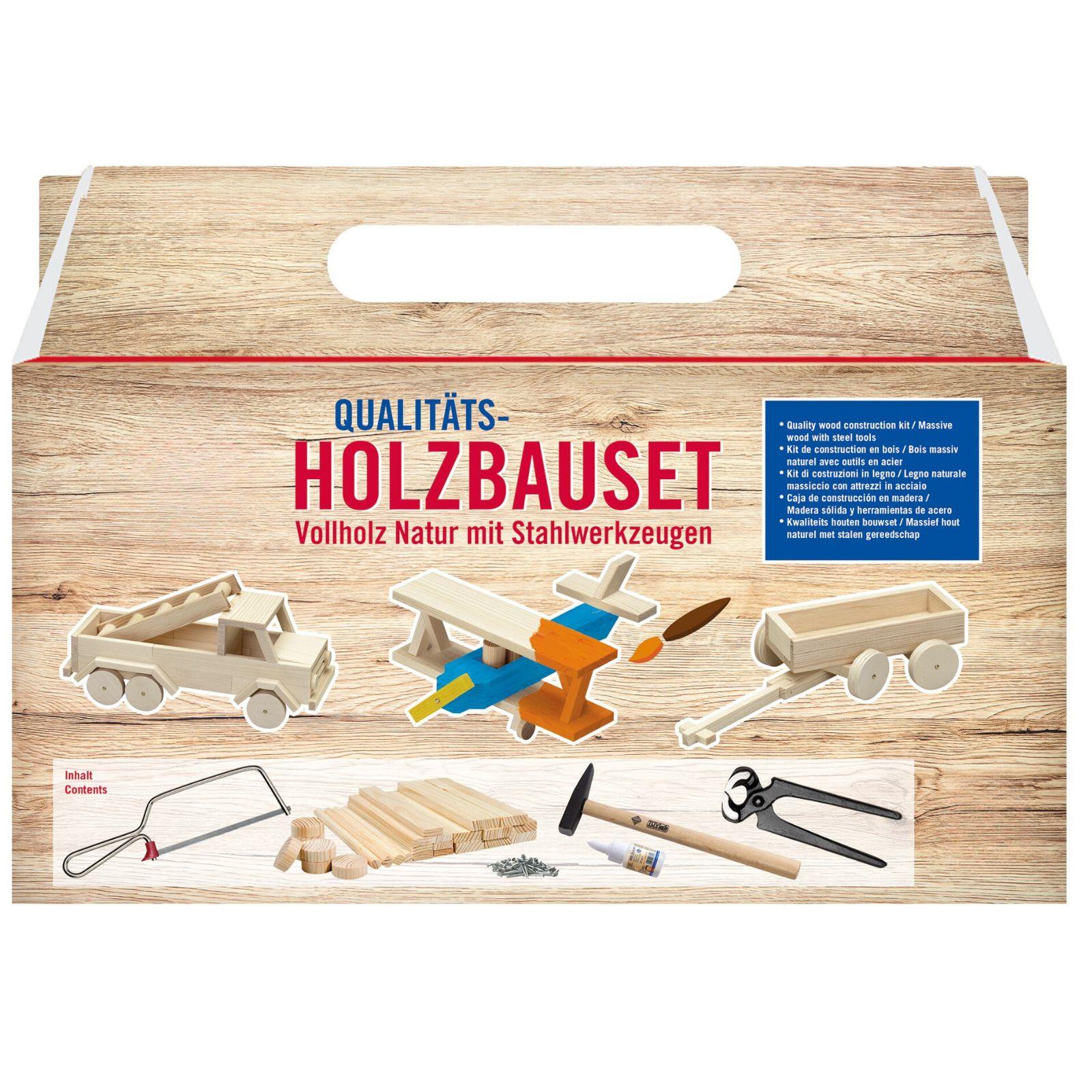 Drveni konstrukcijski set u prakticnoj kutiji