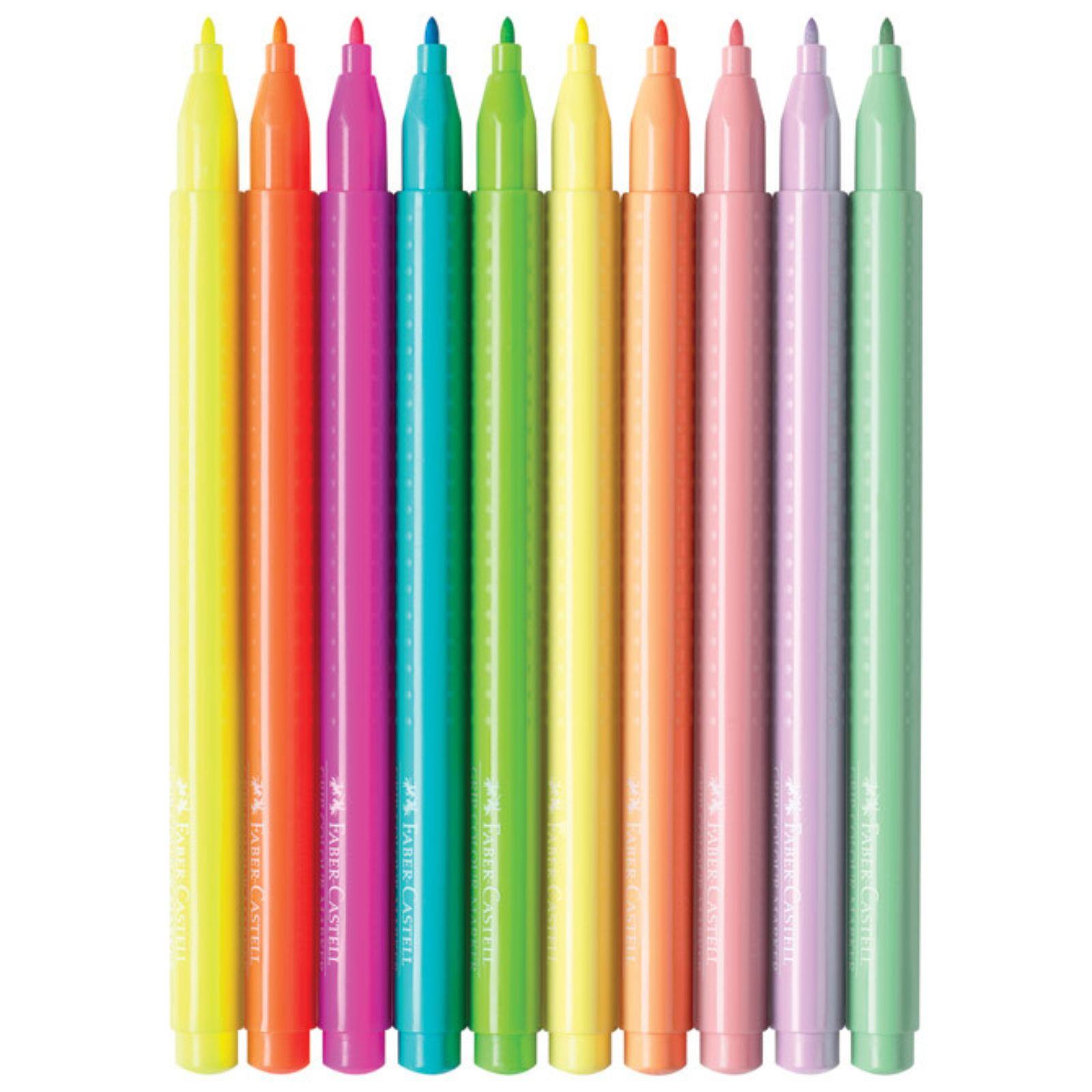 Flomasteri školski Faber-Castell - 10 boja neon+pastel