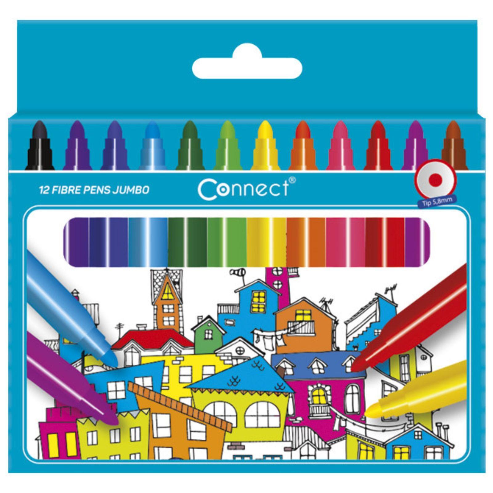 Flomasteri školski Jumbo Connect - 12 boja