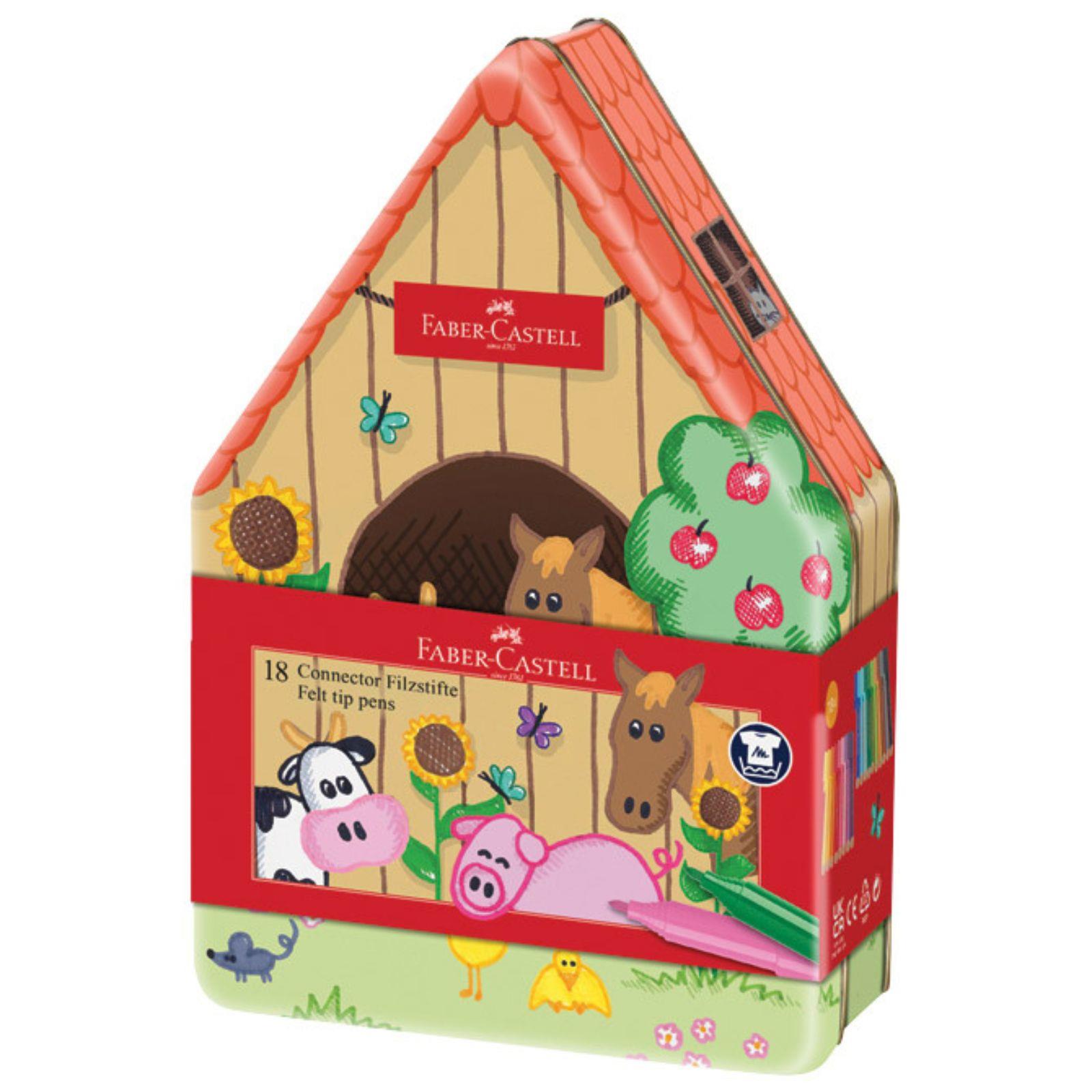 Flomasteri školski farma u metalnoj kutiji - 18 boja