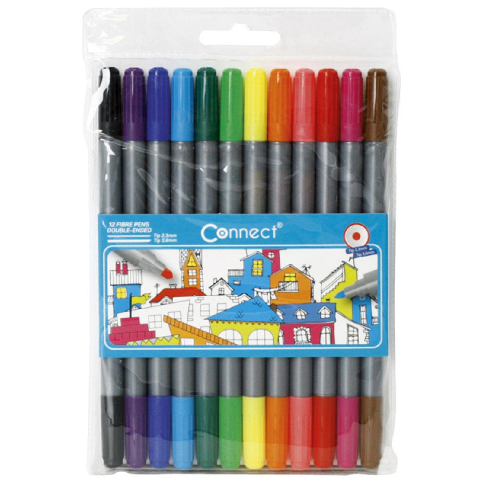 Flomasteri školski obostrani Conncet - 12 boja