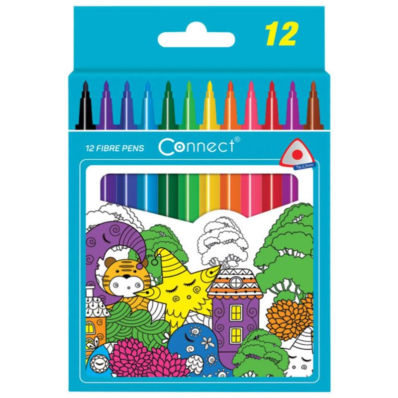 Flomasteri školski trokutasti Connect - 12 boja