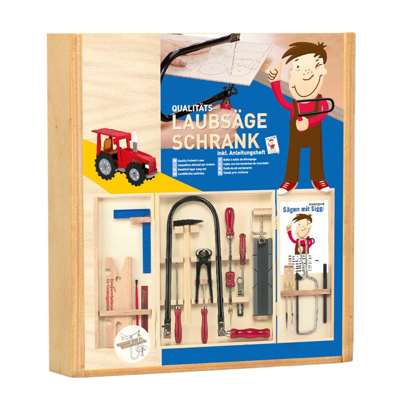 Komplet za rezbarenje sa celicnim alatom u drvenom ormaricu