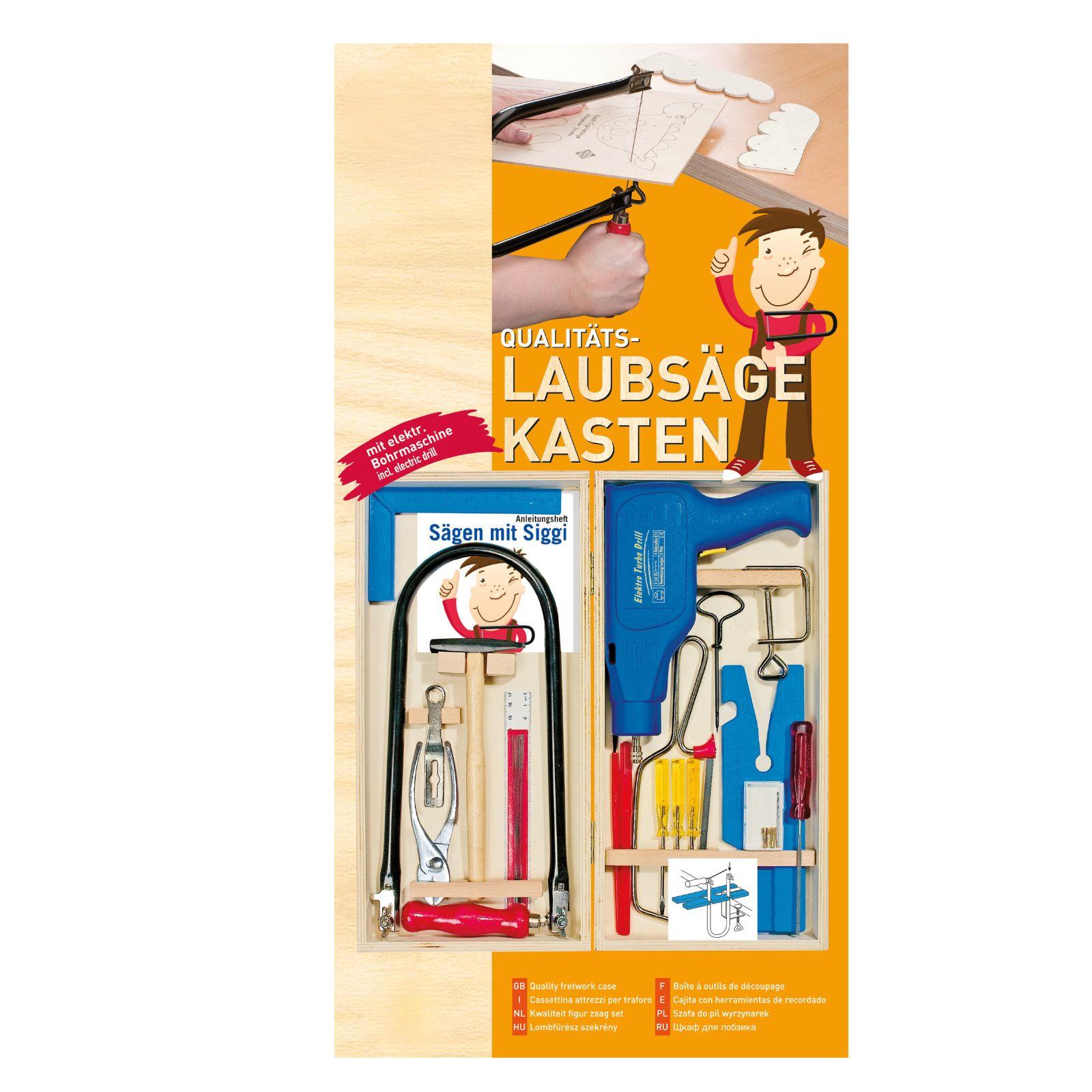 Komplet za rezbarenje u drvenoj kutiji sa bušilicom