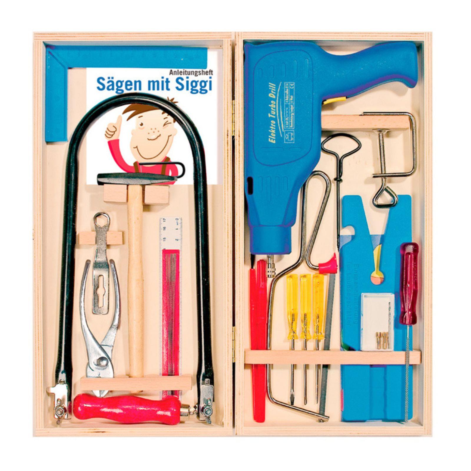 Komplet za rezbarenje u drvenoj kutiji sa bušilicom