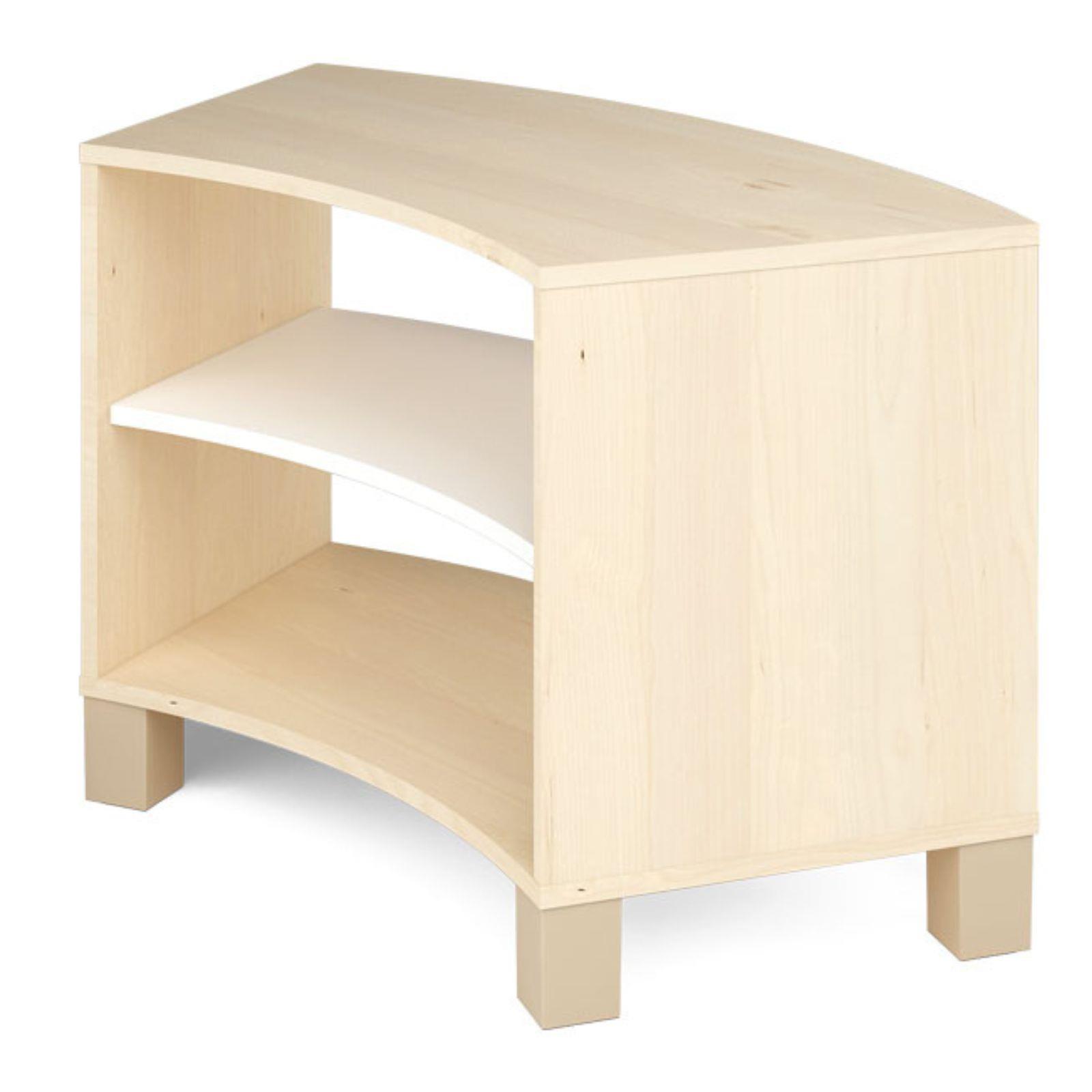 Kutna polica za knjige - niska - bijele police