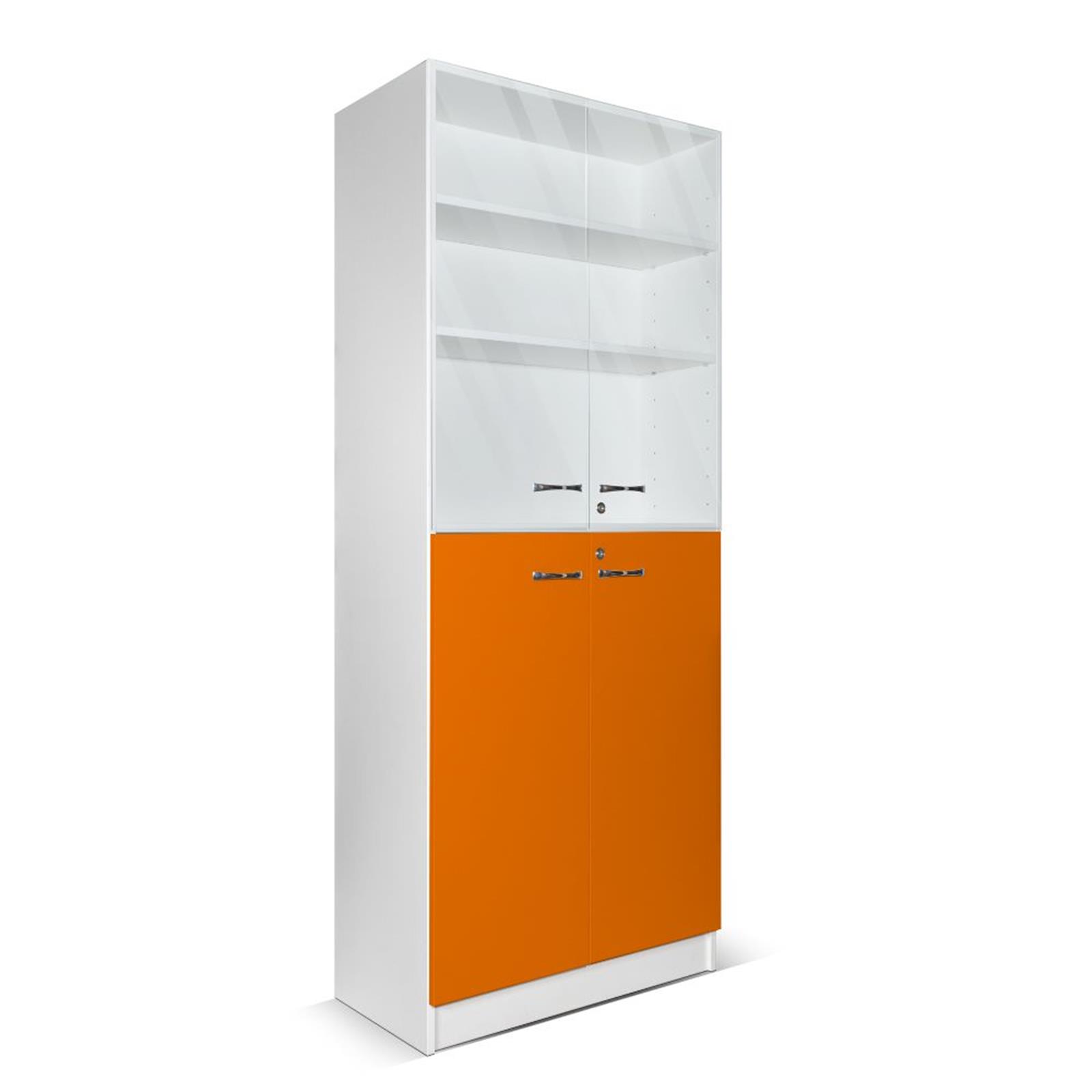 Ormar s dva staklena vratna krila i dva puna vratna krila