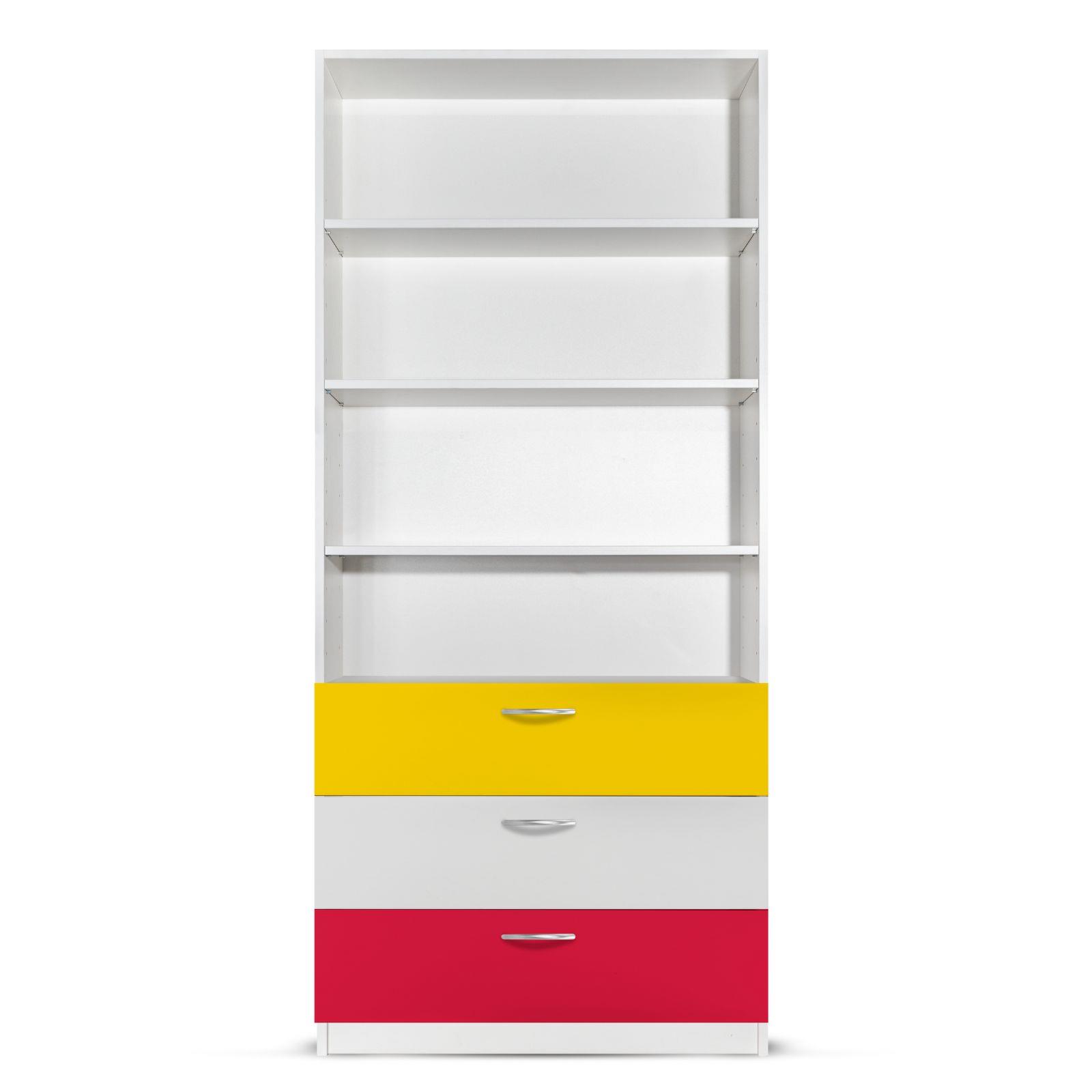 Ormar s otvorenim policama i ladicama