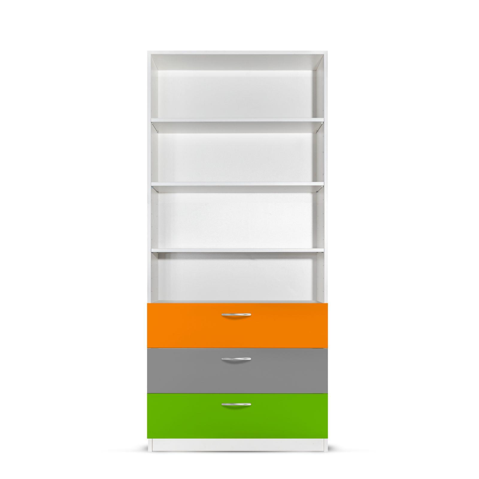 Ormar s otvorenim policama i ladicama